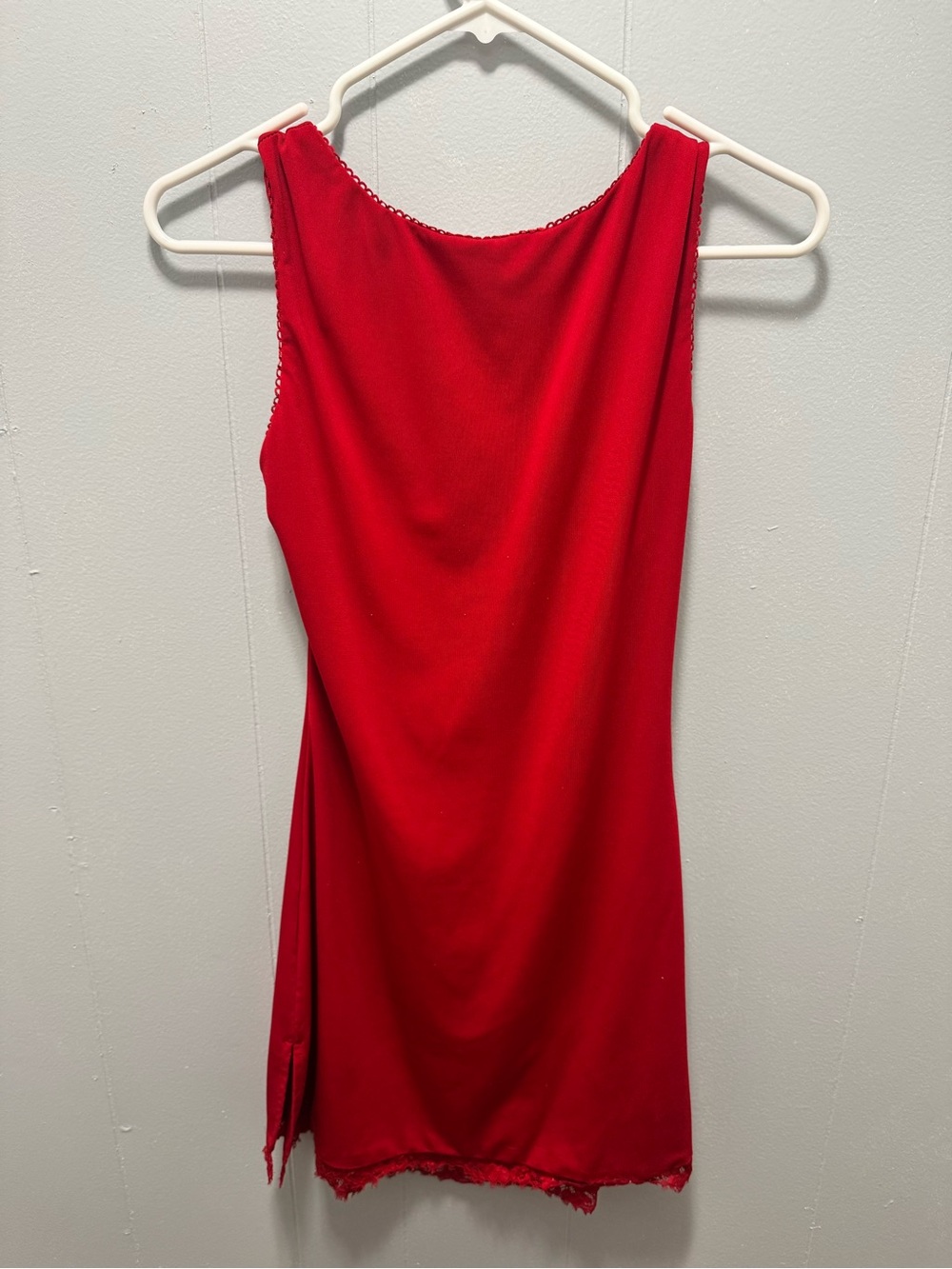Red Sleeveless Slip Dress - Unbranded